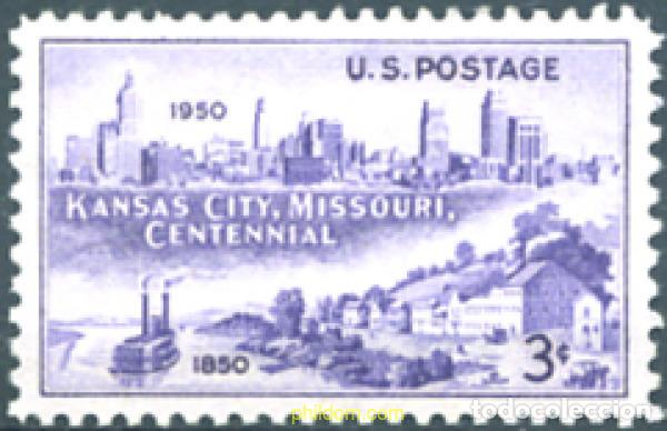 Sellos: 791489 HINGED ESTADOS UNIDOS 1950 CENTENARIO DE FUNDACION DE KANSAS CITY