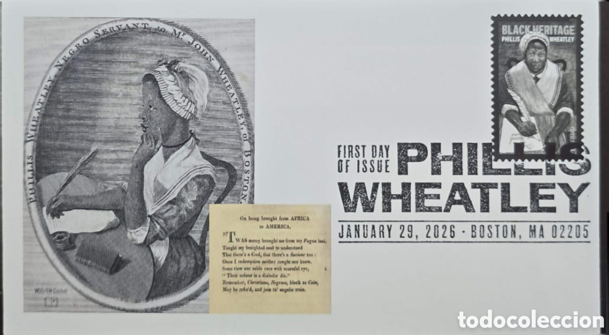 Sellos: CA)USA. 2026. Phillis Wheatley / Black Heritage. In honor of the first African-American writer a