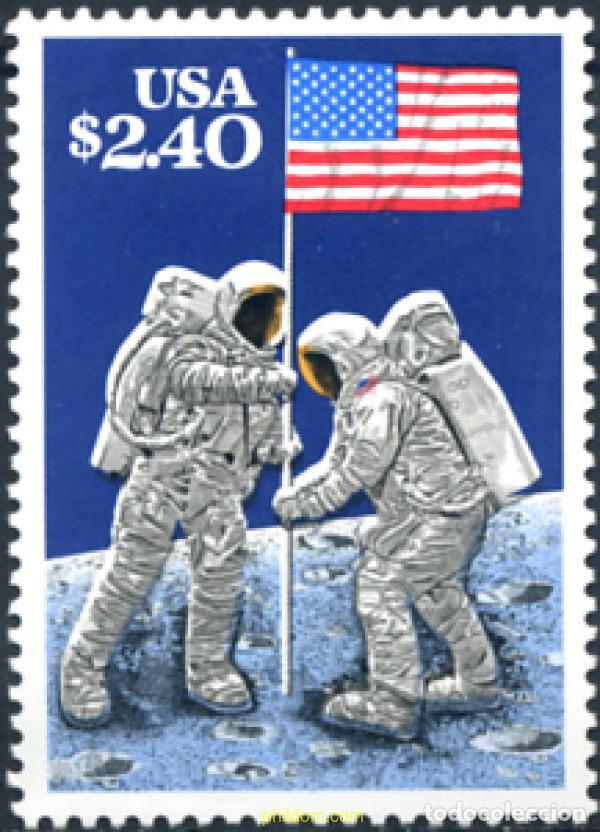 Sellos: 248484 MNH ESTADOS UNIDOS 1989 20 ANIVERSARIO DEL PRIMER HOMBRE QUE LLEGO A LA LUNA