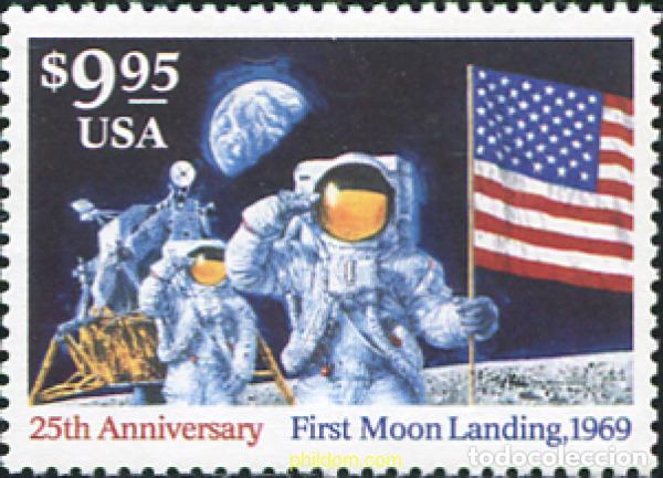 Sellos: 306343 MNH ESTADOS UNIDOS 1994 25 ANIVERSARIO DEL PRIMER ALUNIZAJE