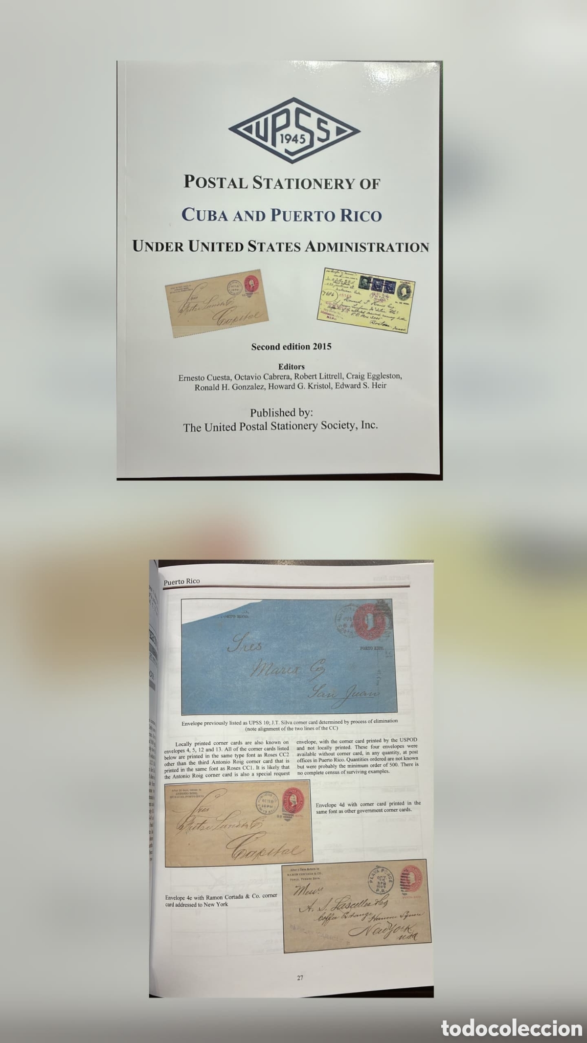Sellos: CA)Cuba & Puerto Rico + 2015 + Philatelic Literature + Reference book &ldquo;Postal Stationery of Cuba and