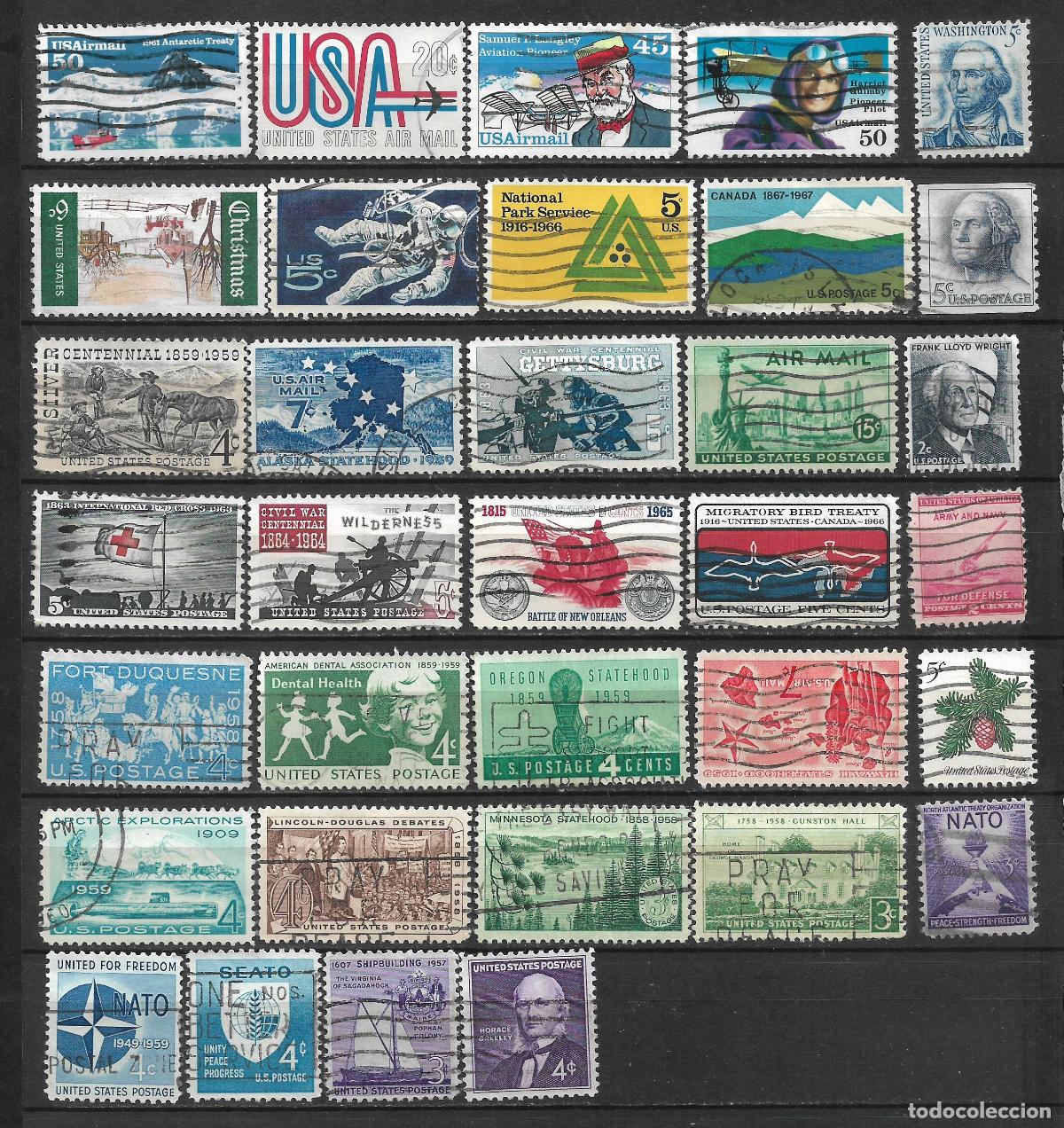 Sellos: estados unidos lote 34 sellos usado - 10/1