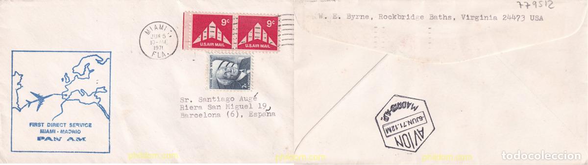 Sellos: 779512 USED ESTADOS UNIDOS 1971 SILUETA DE AVION