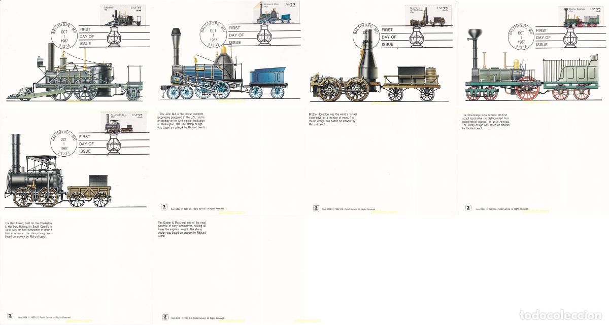 Sellos: 766192 USED ESTADOS UNIDOS 1987 LOCOMOTORAS DE VAPOR
