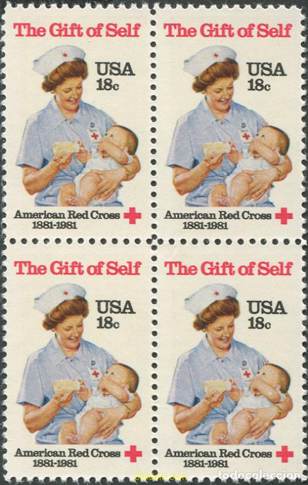 Sellos: 689967 MNH ESTADOS UNIDOS 1981 CENTENARIO DE LA CRUZ ROJA