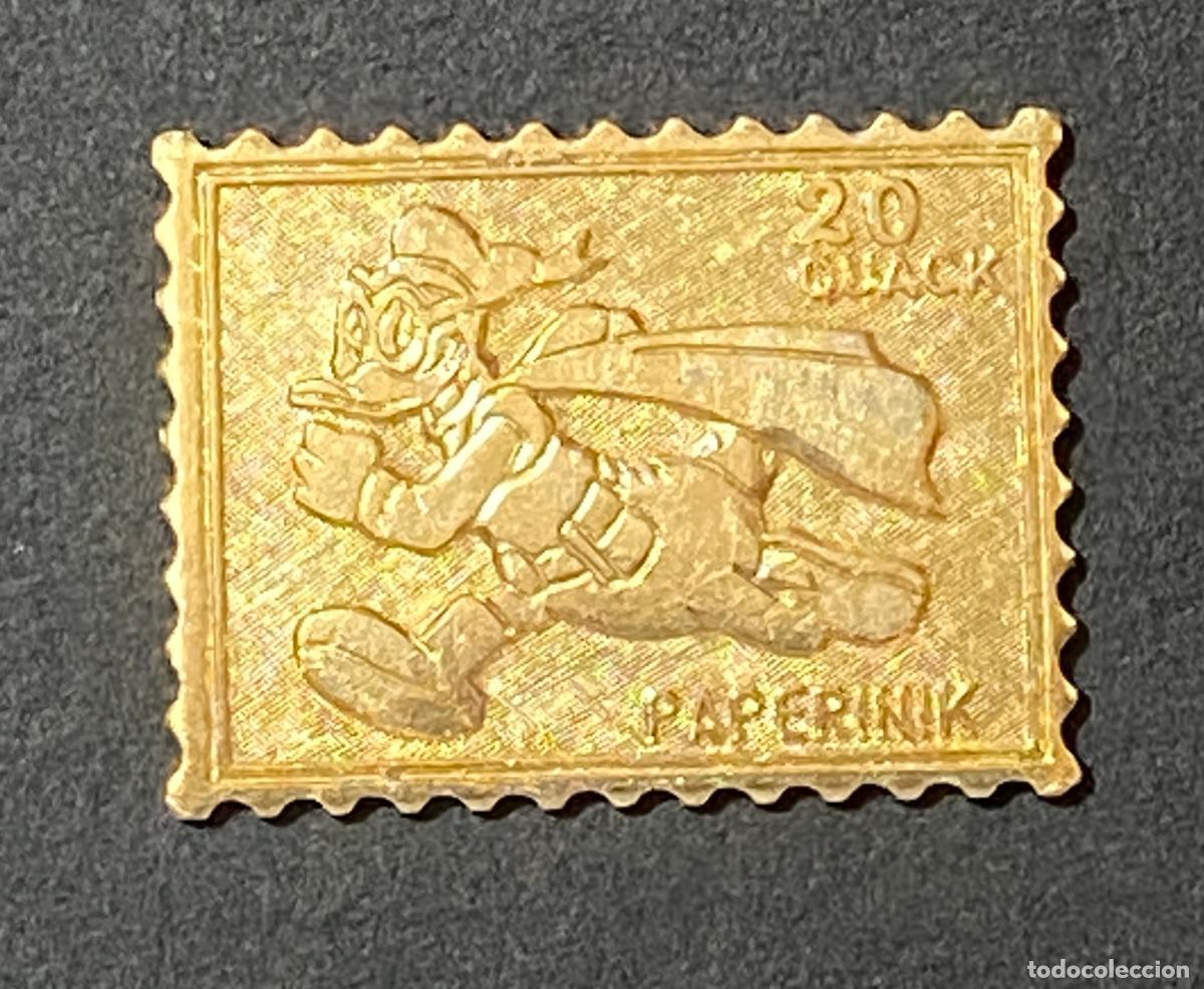 Sellos: Francobollo Dorato Paperinik 20 Quack Poste di Paperopoli Topolino 1992 EX - The Walt Disney Company