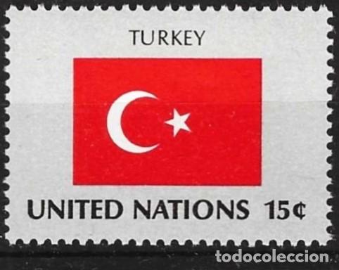 Sellos: Naciones Unidas (Nueva York) 1980 - Mi 348 - YT 316 - Bandera de Turqu&iacute;a - MNH**