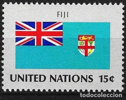Sellos: Naciones Unidas (Nueva York) 1980 - Mi 350 - YT 318 - Bandera de Fiji - MNH**