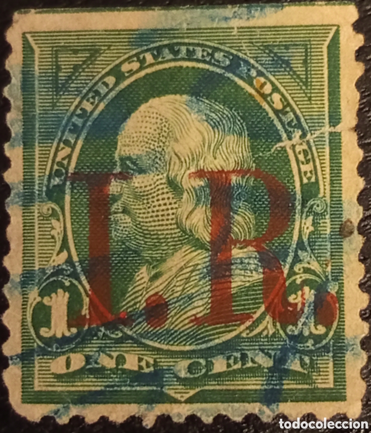 Sellos: USA Scott R153 - 1c Franklin sobrecarga I.R., usado