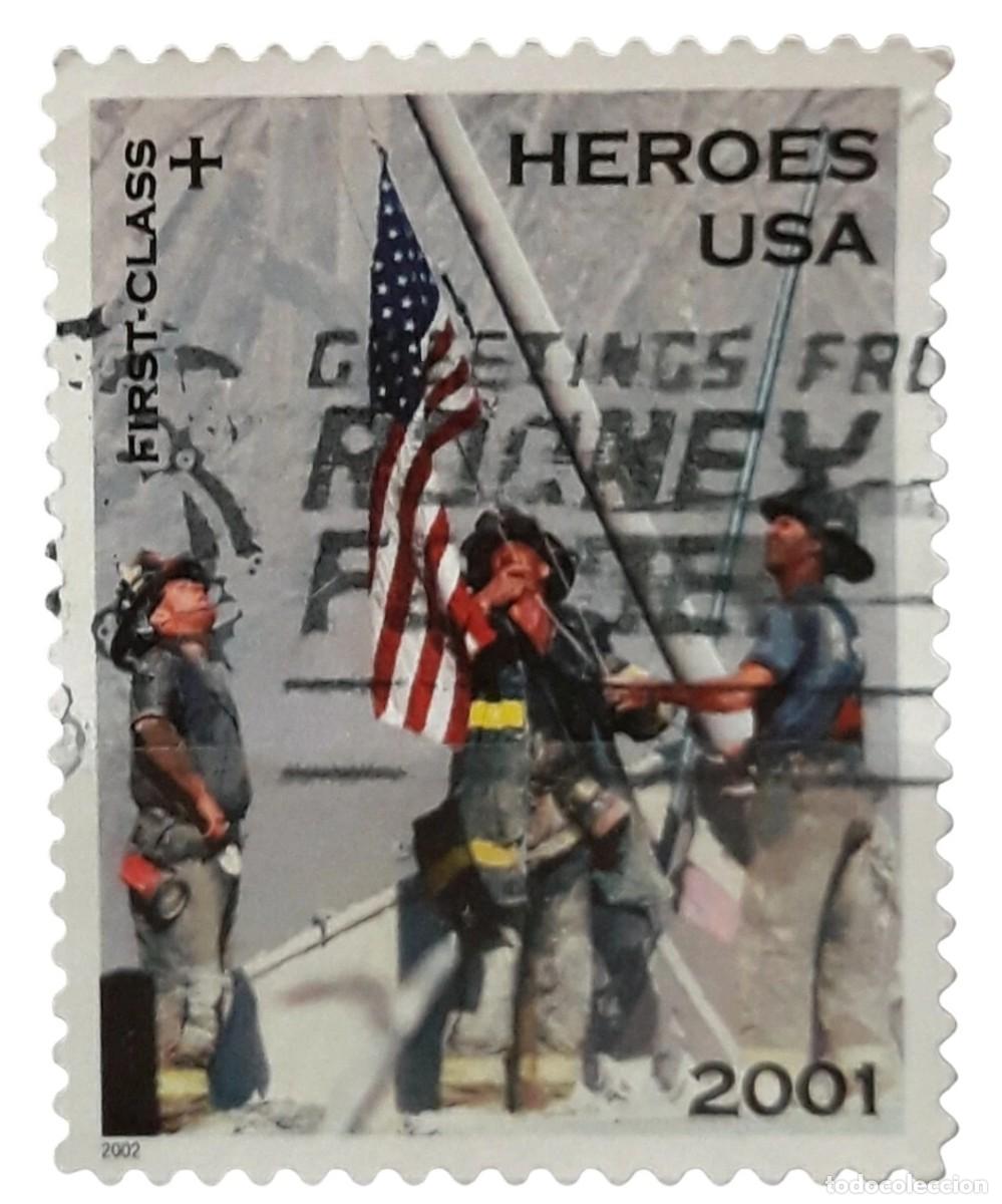 Sellos: ESTADOS UNIDOS 2002 H&eacute;roes de 2001. USADO.