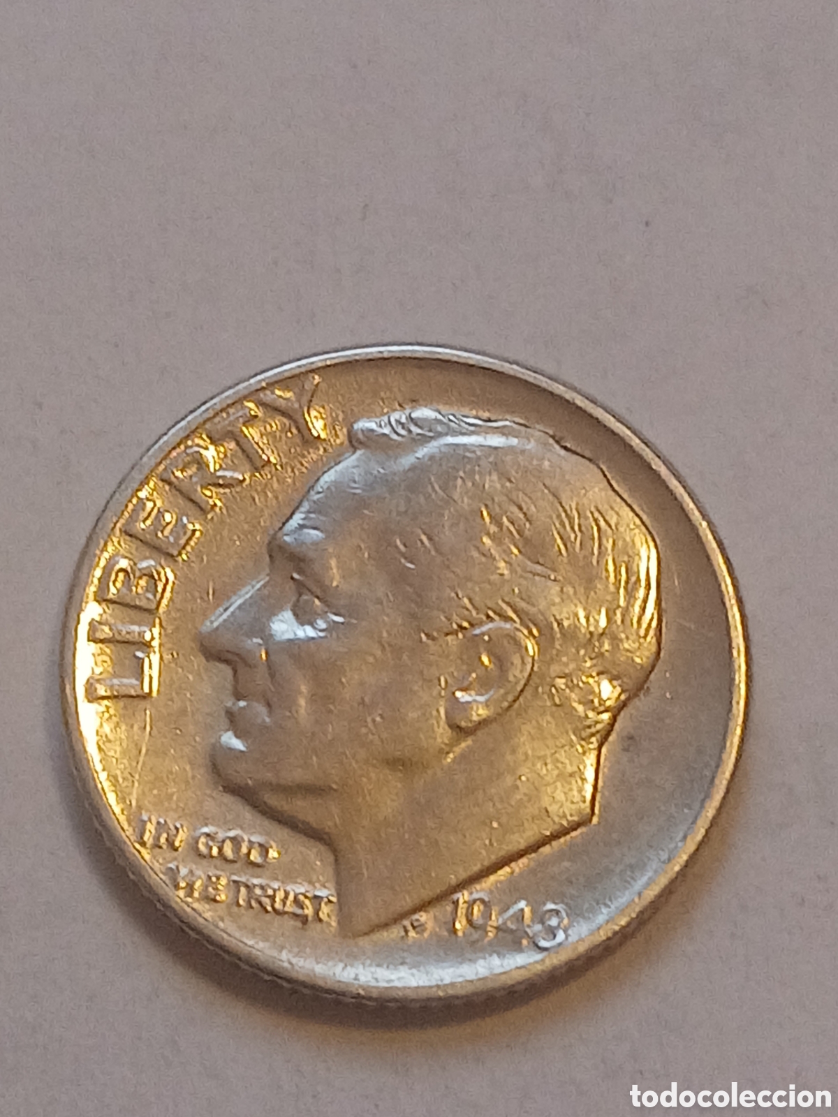 Sellos: 10 C&eacute;ntimos Roosevelt 1948 Plata 900 Estados Unidos USA Silver Dime