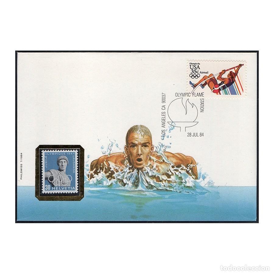 Sellos: Estados Unidos 1984 [FDC] Sobre con sello. Salto con p&eacute;rtiga (N)
