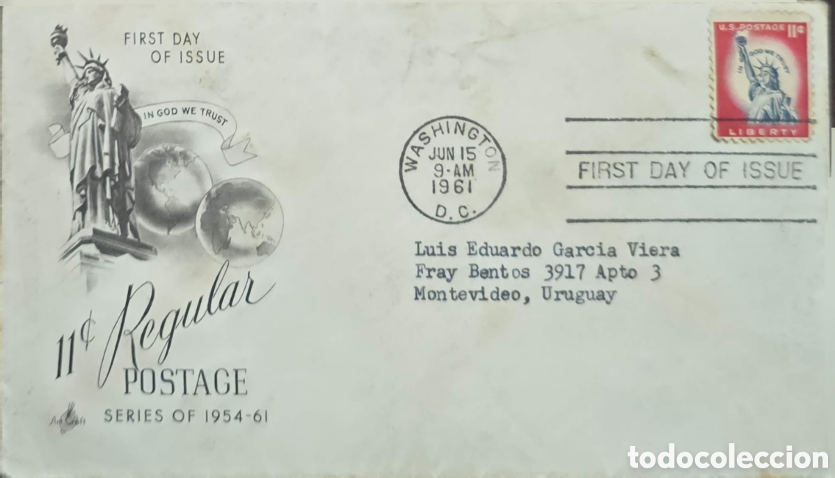 Sellos: CA)USA + 1961 + Liberty Issue + First Day Cover from Washington, D.C. June 15, 1961, featuring 11&cent; r