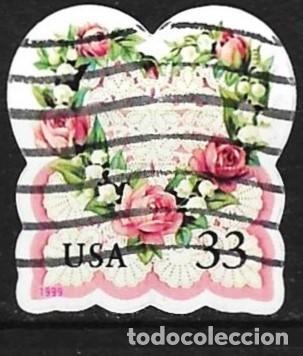 Sellos: Estados Unidos 1999 - Mi 3072 - YT 2835 - Sello de amor : Rosas