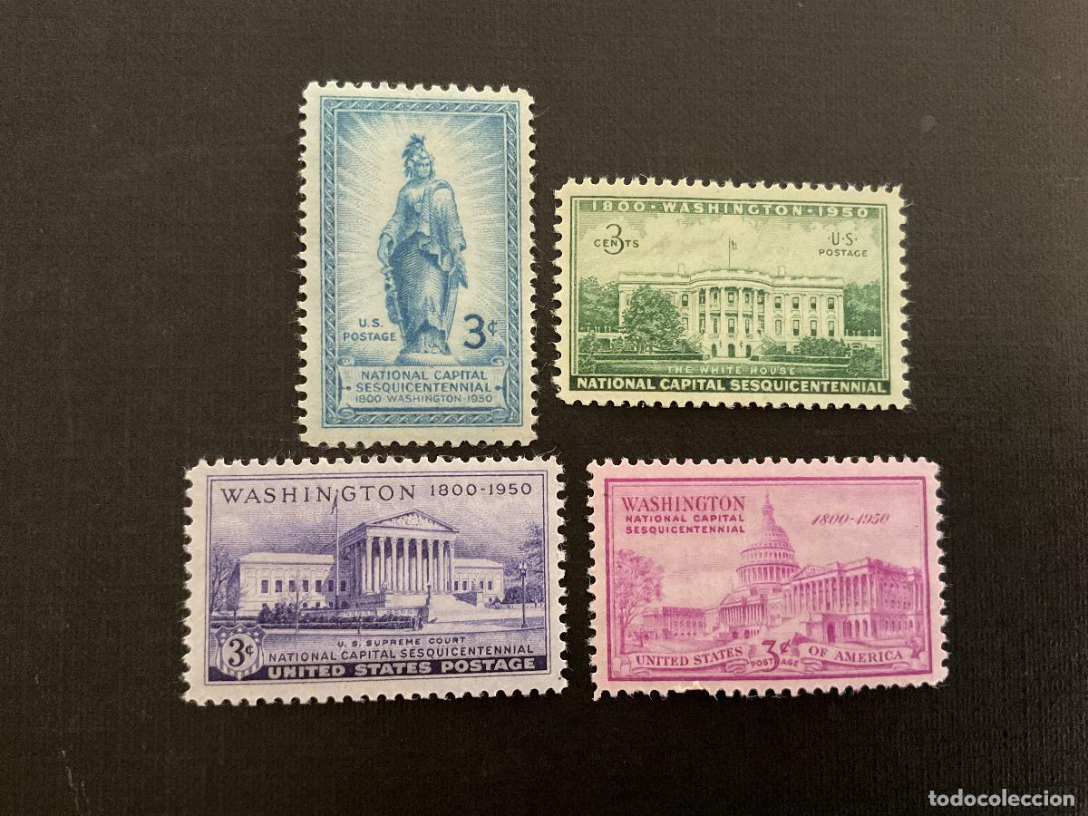 Sellos: ESTADOS UNIDOS N&ordm; YVERT 541/4*** A&Ntilde;O 1950. 150 ANIVERSARIO DE LA CIUDAD DE WASHINGTON