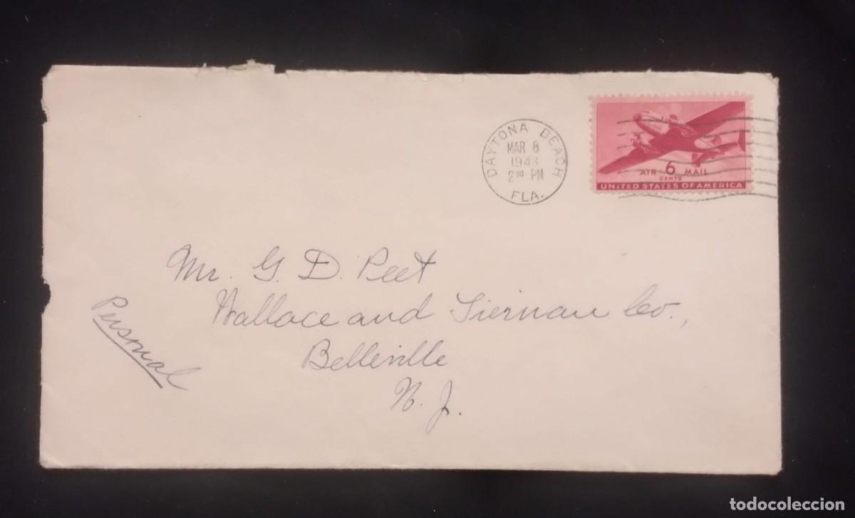 Sellos: TS) 1943 UNITED STATES, COVER SENT TO NEW JERSEY, USA,WITH A TWIN-ENGINE TRANSPORT AIRCRAFT, A DESIG
