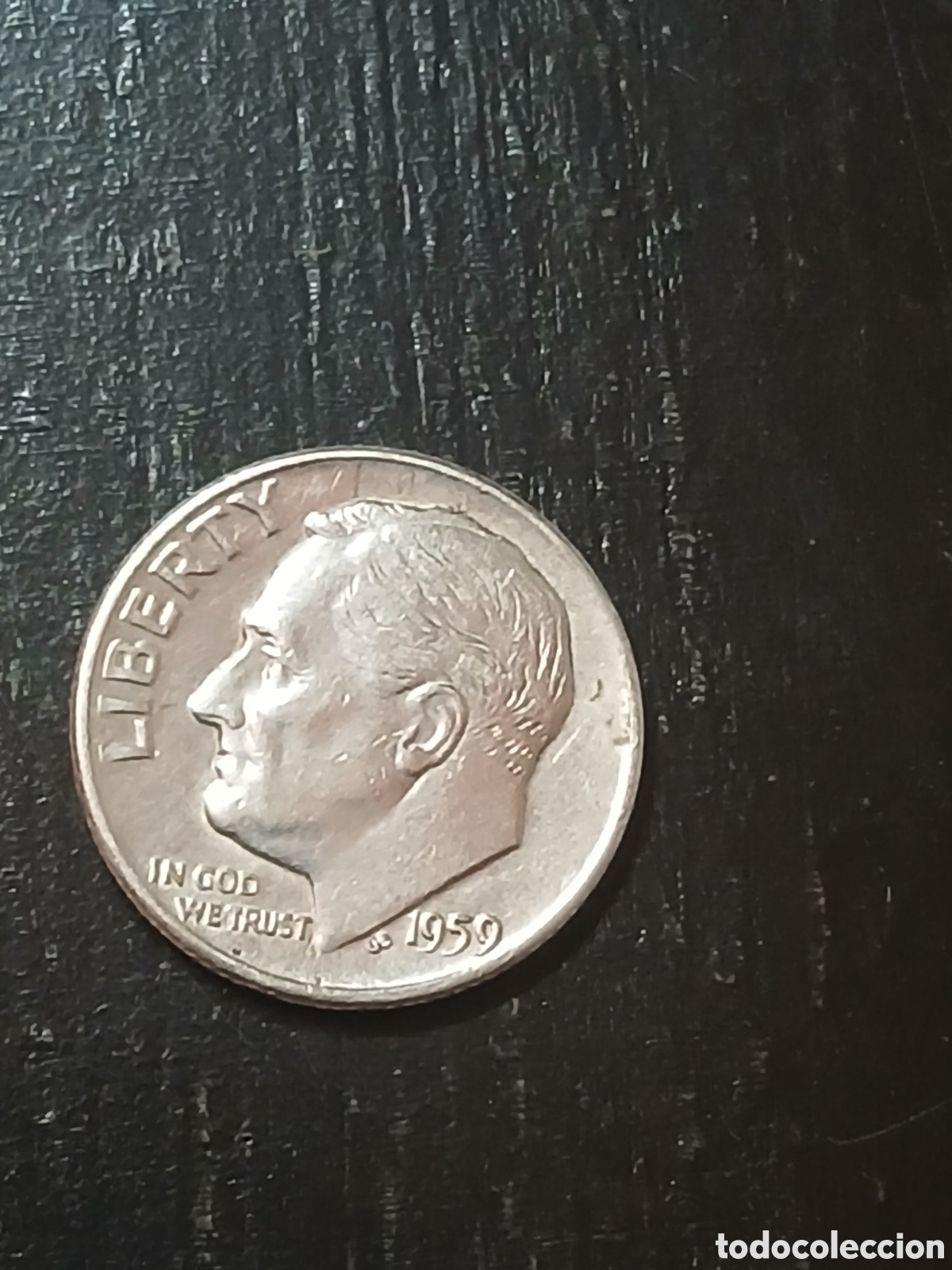 Sellos: 10 C&eacute;ntimos Roosevelt 1959 Plata 900 Estados Unidos USA Silver Dime