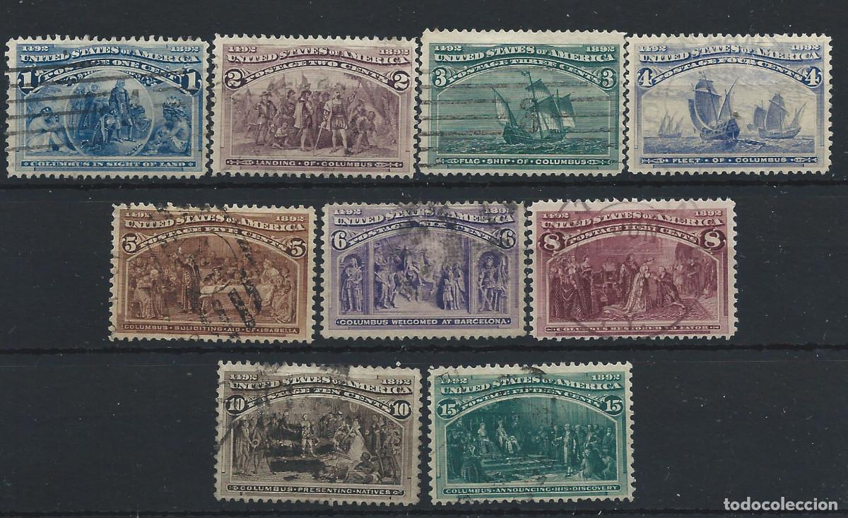 Sellos: &Eacute;tats-Unis N&deg;81/89 Obl (FU) 1893 - D&eacute;couverte de l'Am&eacute;rique
