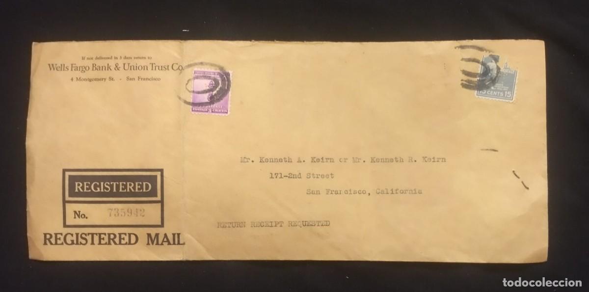 Sellos: TS) CIRCA 1954 UNITED STATES, REGISTRATION NUMBER, PRESIDENT JAMES BUCHANAN AND THE TORCH OF LIBERTY