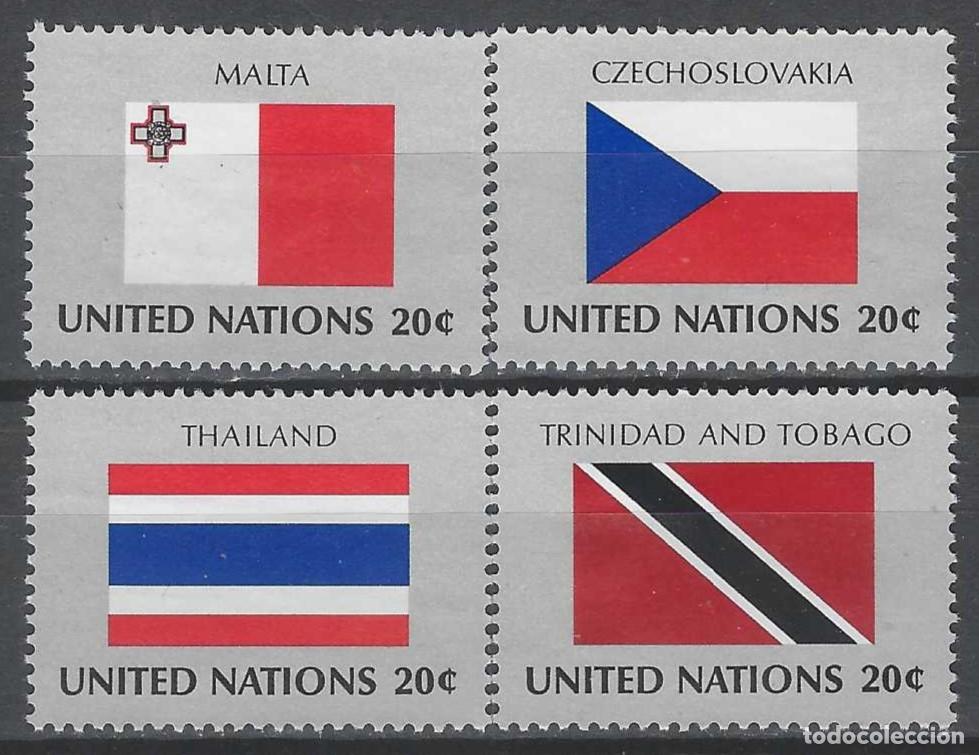 Sellos: NACIONES UNIDAS NUEVA YORK 1981 - BANDERAS, S.COMPLETA - MSG