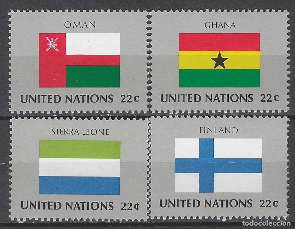 Sellos: NACIONES UNIDAS NUEVA YORK 1985 - BANDERAS, S.COMPLETA - MSG