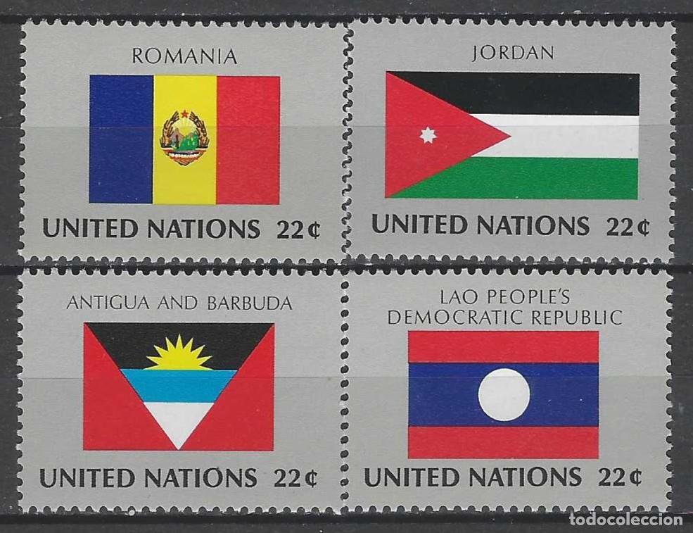 Sellos: NACIONES UNIDAS NUEVA YORK 1986 - BANDERAS, S.COMPLETA - MSG