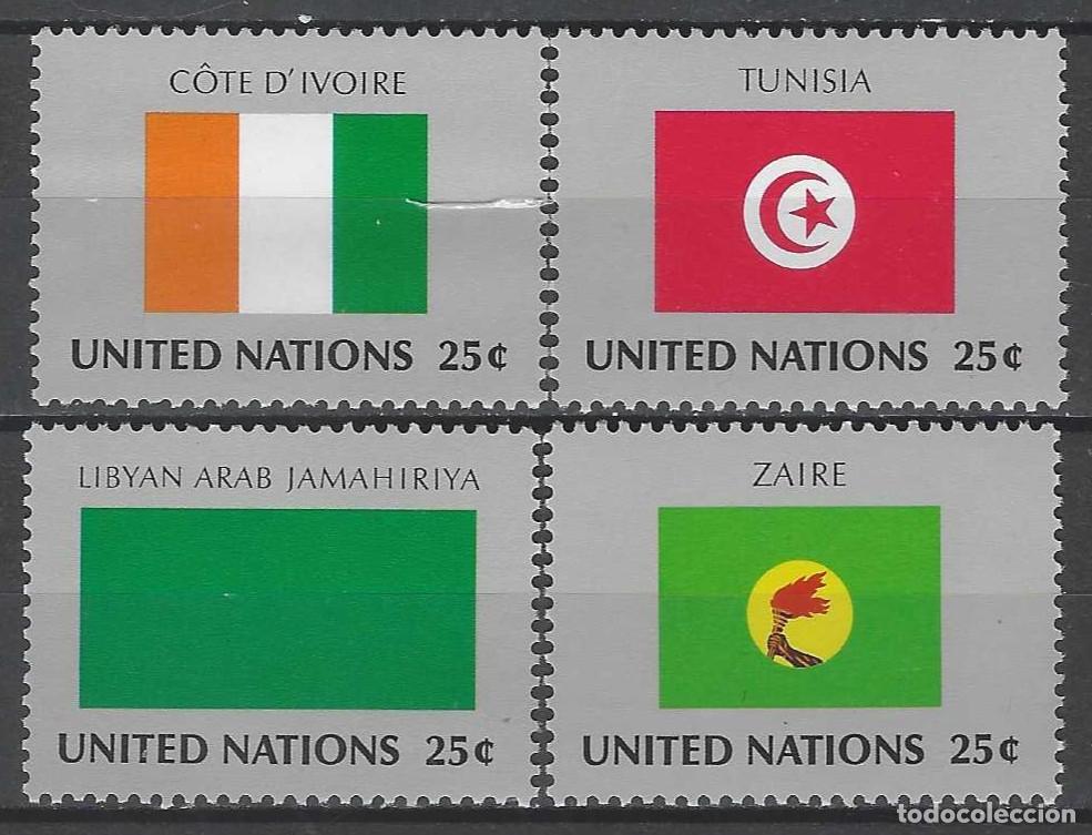 Sellos: NACIONES UNIDAS NUEVA YORK 1988 - BANDERAS, S.COMPLETA - MSG