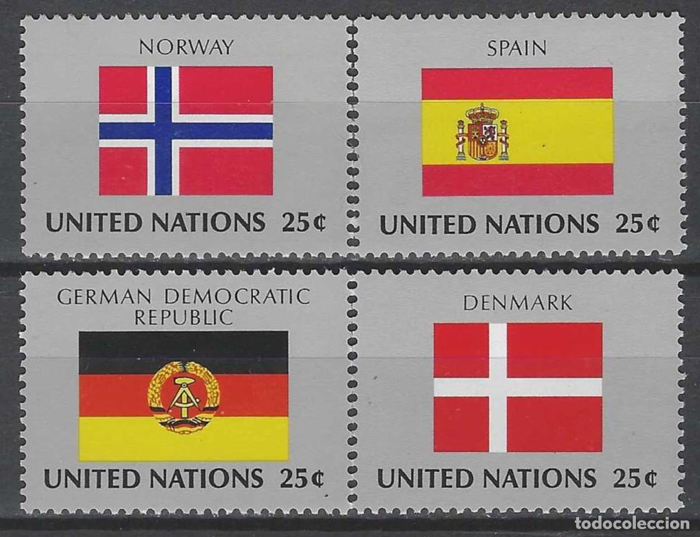 Sellos: NACIONES UNIDAS NUEVA YORK 1988 - BANDERAS, S.COMPLETA - MSG