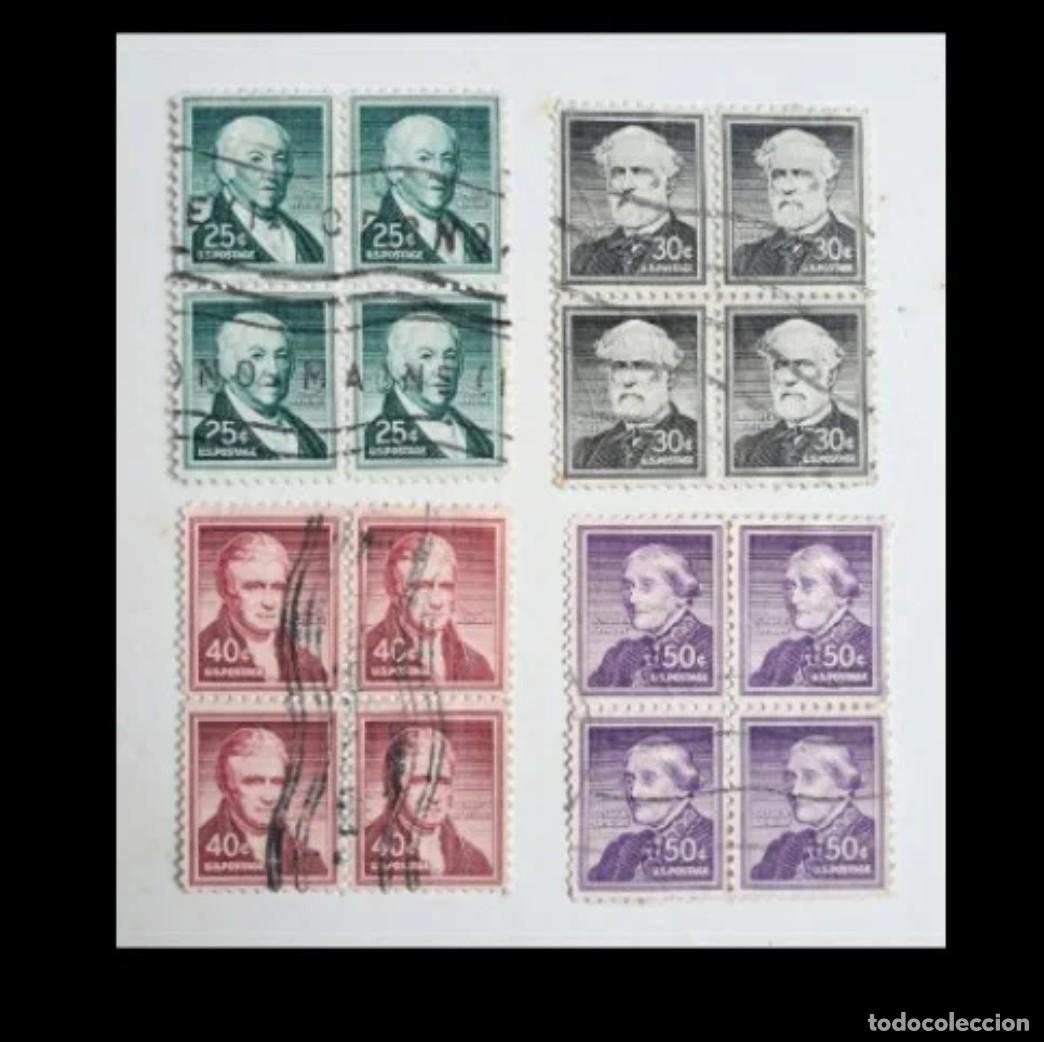 Sellos: USA sellos postales quadruples &times; 4