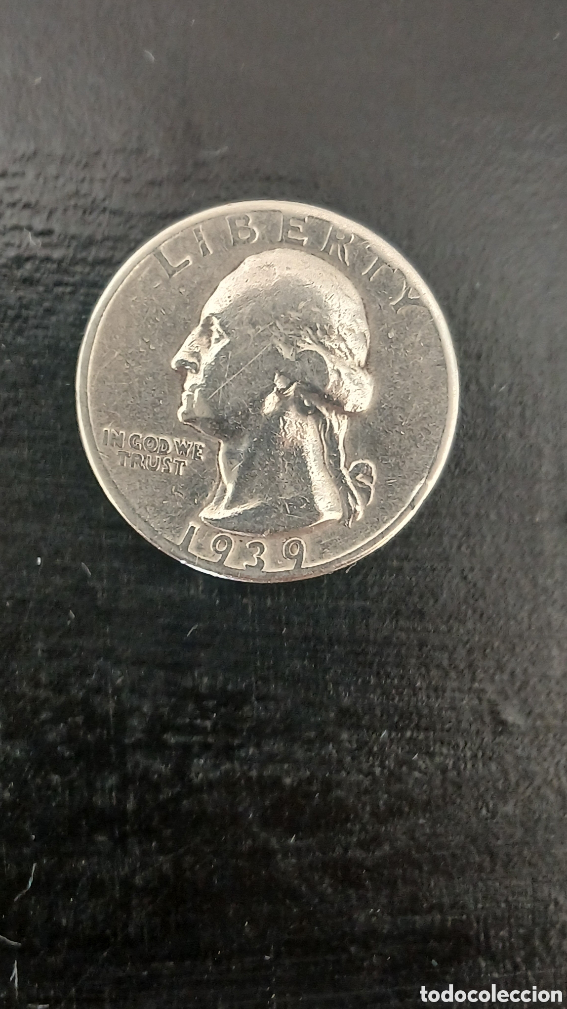 Sellos: Cuarto de D&oacute;lar Washington - 1939.PLATA.0.900