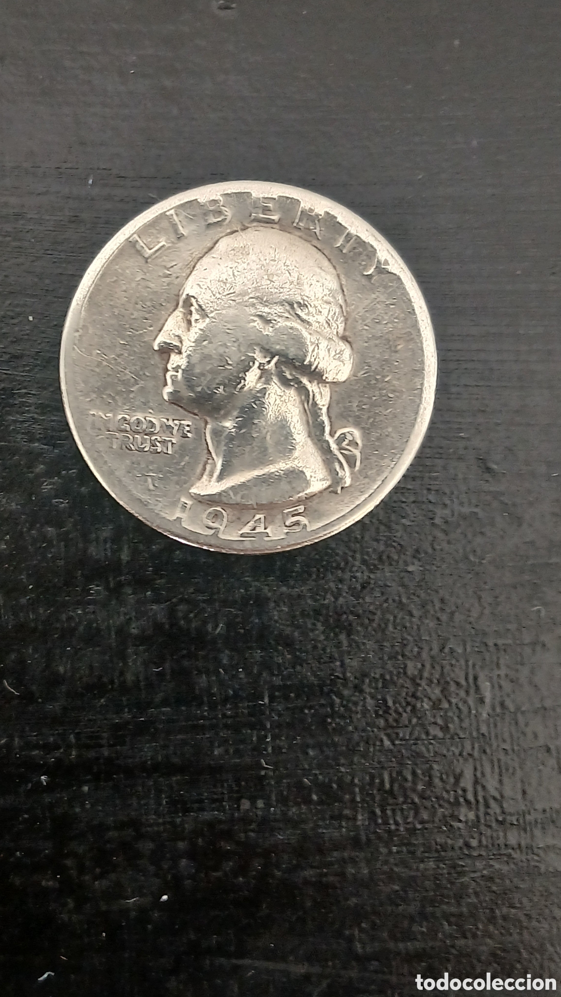 Sellos: Cuarto de D&oacute;lar Washington - 1945.PLATA.0.900