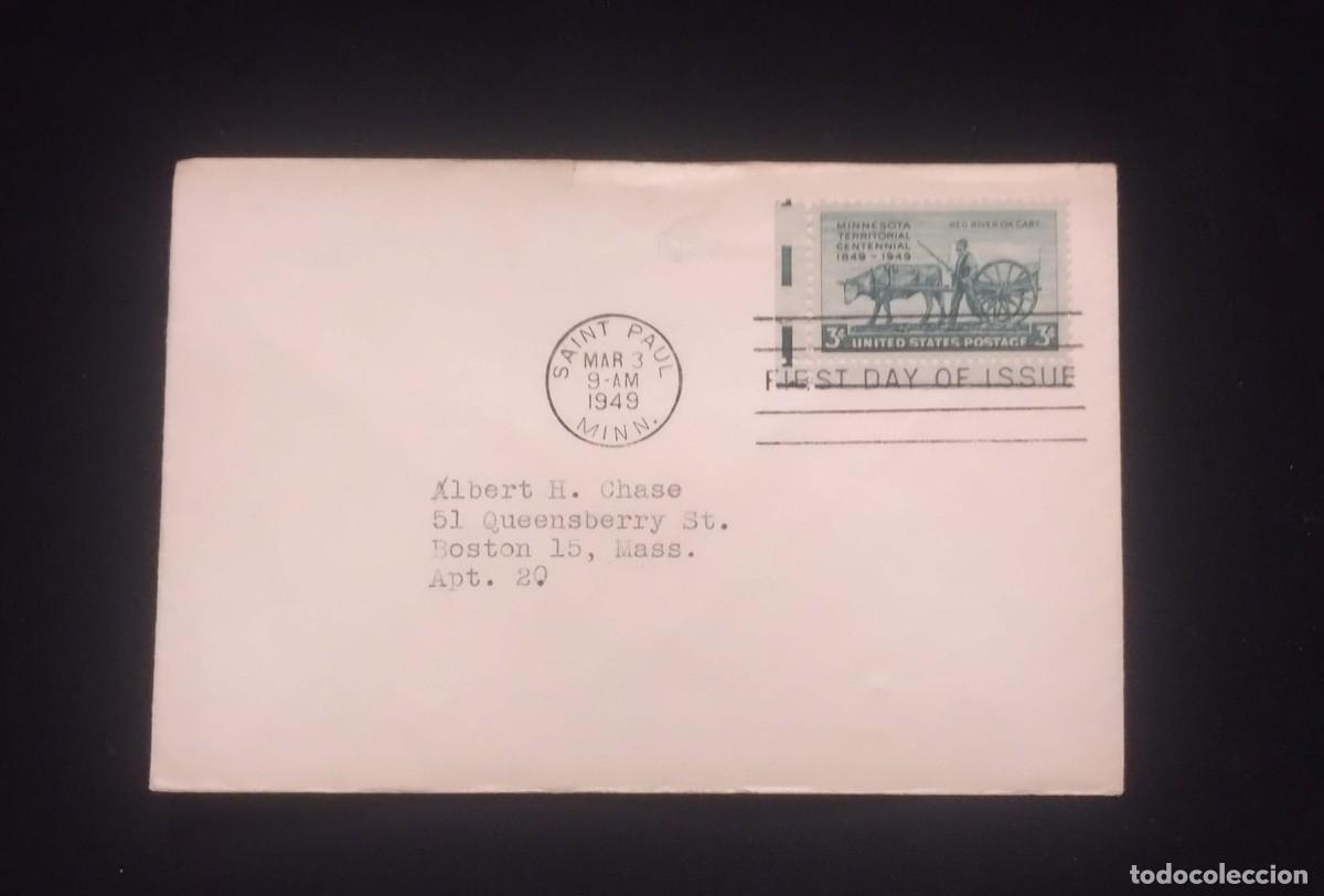 Sellos: TS) 1949 UNITED STATES, FDC, WITH THE MINNESOTA TERRITORY CENTENARY,VF.