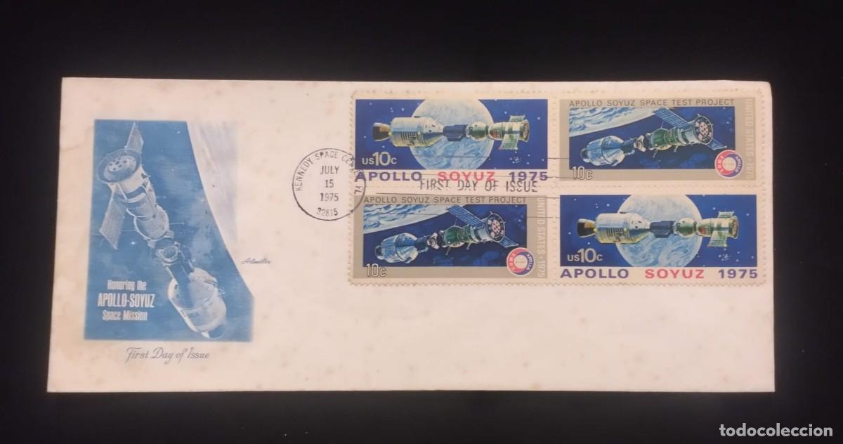 Sellos: TS) 1975 UNITED STATES, FDC, THE APOLLO-SOYUZ TEST PROJECT IS COMMEMORATED,XF.
