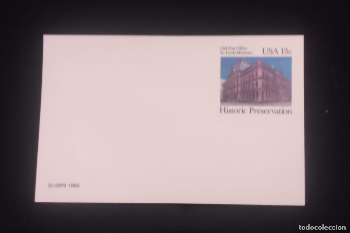 Sellos: TS) 1985 UNITED STATES, POSTAL STATIONARY,WITH THE OLD POST OFFICE IN ST. LOUIS, MISSOURI, XF.