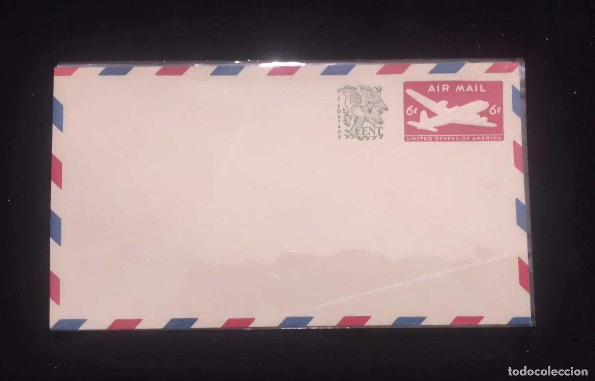 Sellos: TS) 1958 UNITED STATES, POSTAL STATIONARY, AIRMAIL, WITH AN EAGLE WITH ITS WINGS SPREAD AND A COMMER