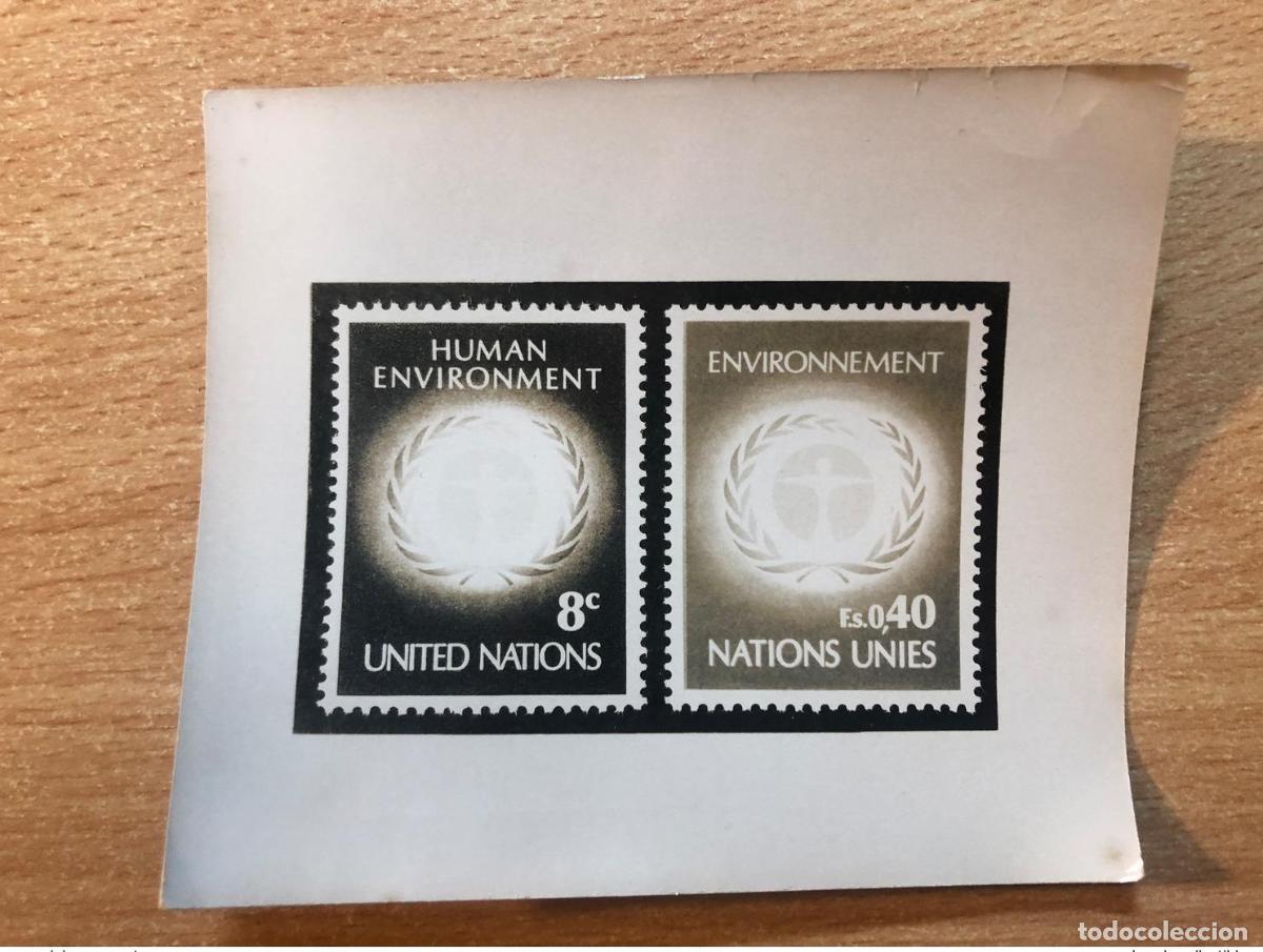 Sellos: Naciones Unidas Nueva York ONU 1972 - Prueba fotogr&aacute;fica del entorno humano