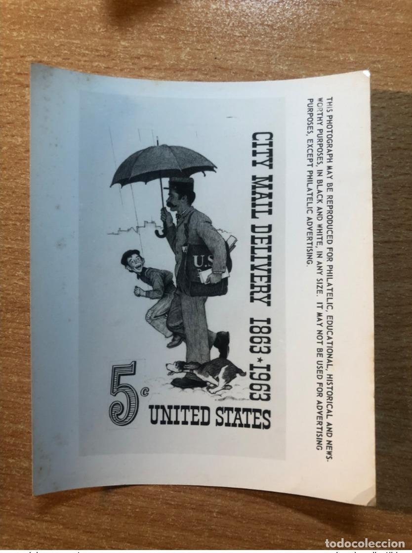 Sellos: Estados Unidos USPS -Ensayo publicitario sobre entrega en Kodak City Mall 1863 - 1963 Perro