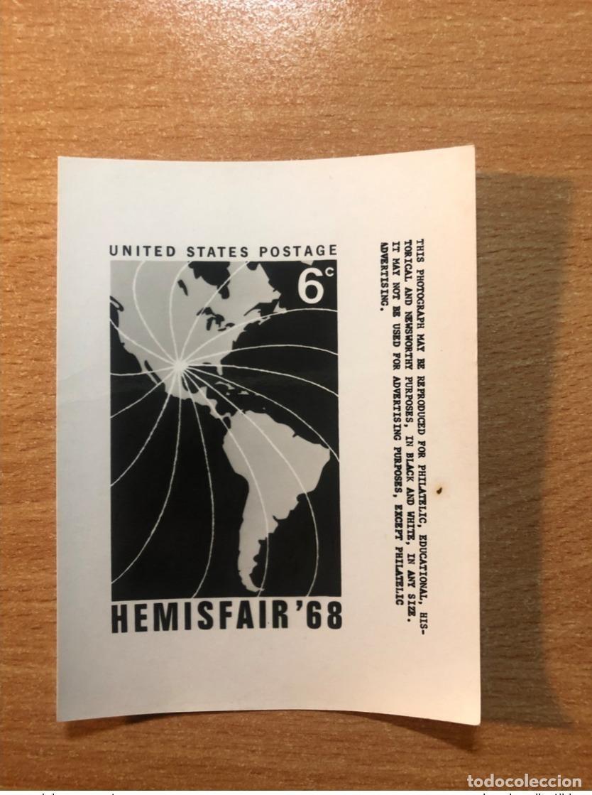 Sellos: EE. UU. USPS - Ensayo publicitario Kodak Hemisfair '68 Mapa
