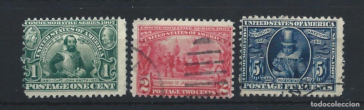 Sellos: &Eacute;tats-Unis N&deg;164/66 Obl (FU) 1907 - Fondation de Jamestown