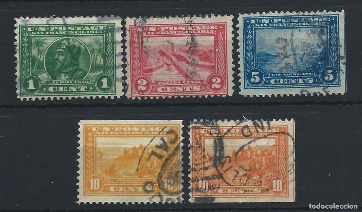 Sellos: &Eacute;tats-Unis N&deg;195/98a Obl (FU) 1912/15 - Exposition &agrave; San Francisco et canal de Panama