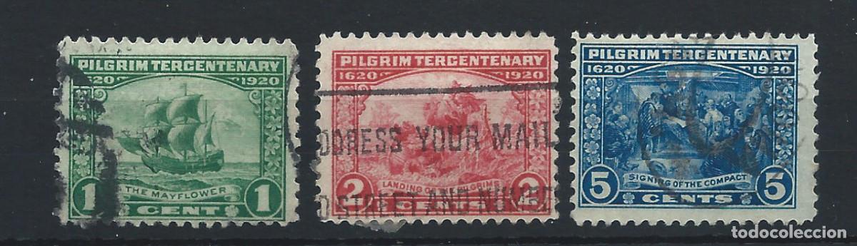 Sellos: &Eacute;tats-Unis N&deg;225/27 Obl (FU) 1920 - Arriv&eacute;e du Mayflower en Am&eacute;rique