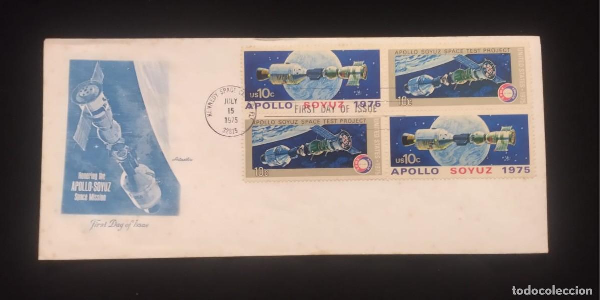 Sellos: TS) 1975 UNITED STATES, FDC, THE APOLLO-SOYUZ TEST PROJECT IS COMMEMORATED,XF.