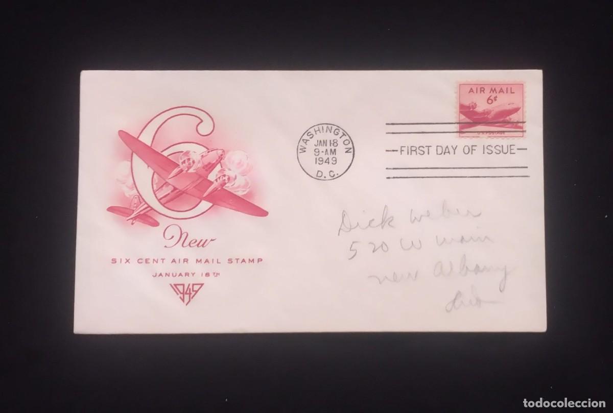 Sellos: TS) 1949 UNITED STATES, FDC,AIRMAIL, WITH A FOUR-ENGINE DOUGLAS DC-4 SKYMASTER AIRCRAFT,XF.