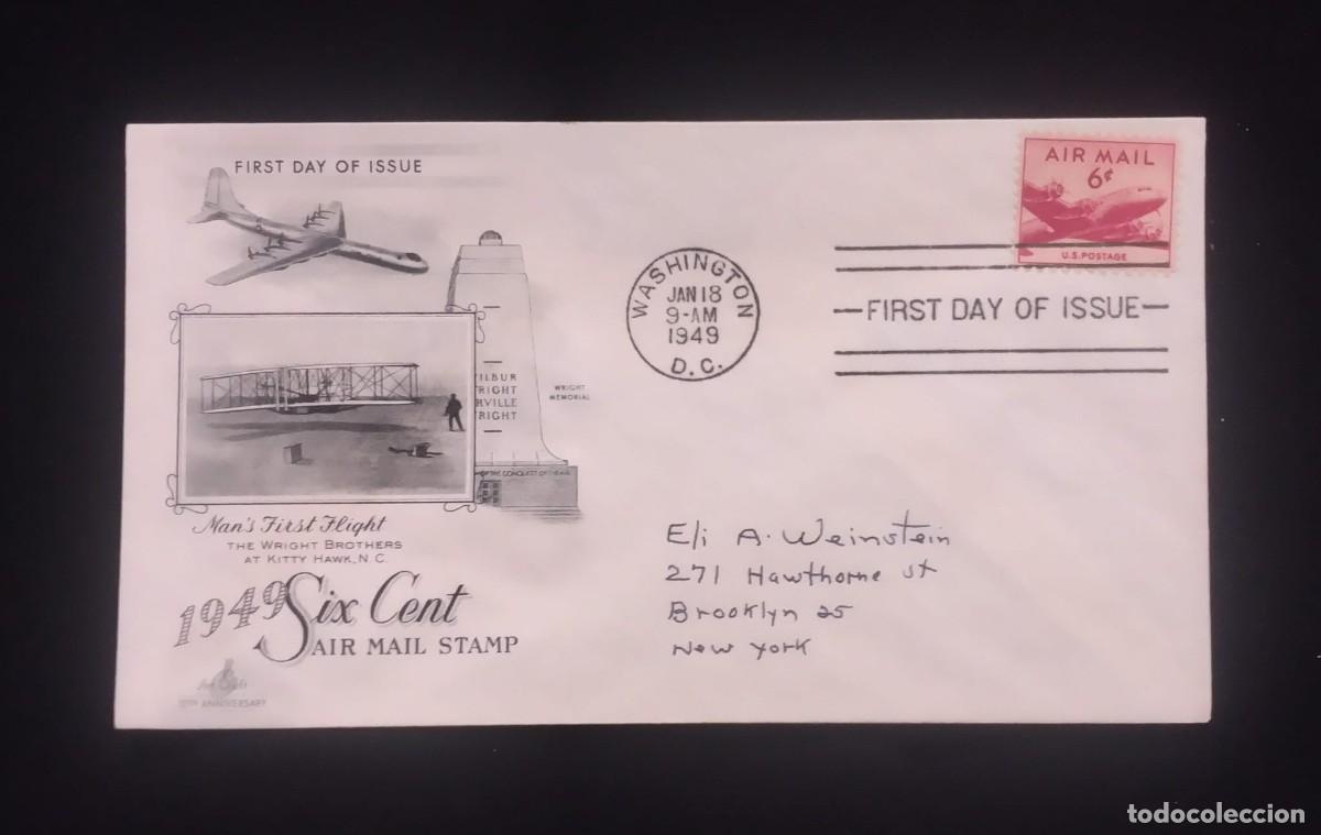 Sellos: TS) 1949 UNITED STATES, FDC,AIRMAIL, WITH A FOUR-ENGINE DOUGLAS DC-4 SKYMASTER AIRCRAFT,XF.