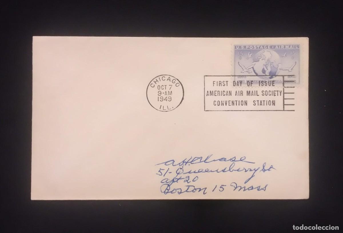 Sellos: TS) 1949 UNITED STATES, FDC, AIRMAIL, WITH THE 75TH ANNIVERSARY OF THE UNIVERSAL POSTAL UNION,XF.