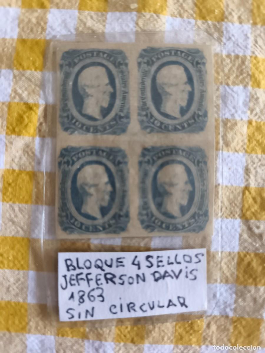 Sellos: Bloque 4 sellos Jefferson Davis
