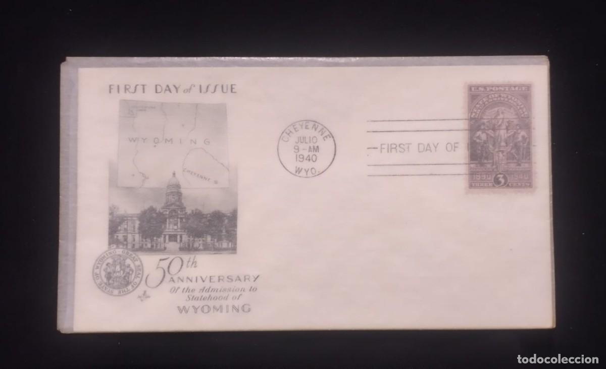 Sellos: TS) 1940 UNITED STATES, FDC, WITH THE 50TH ANNIVERSARY OF THE CREATION OF THE STATE OF WYOMING,VF.