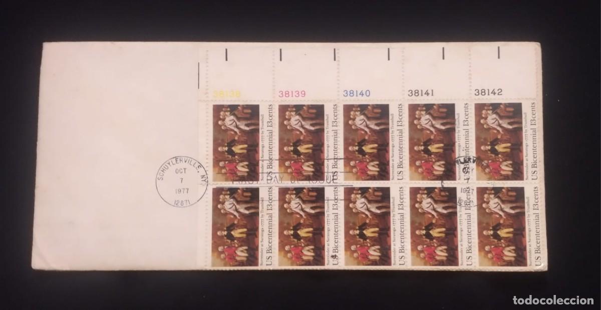 Sellos: TS) 1977 UNITED STATES, FDC, WITH REGISTRATION NUMBER, COMMEMORATING THE BICENTENNIAL OF THE SURREND