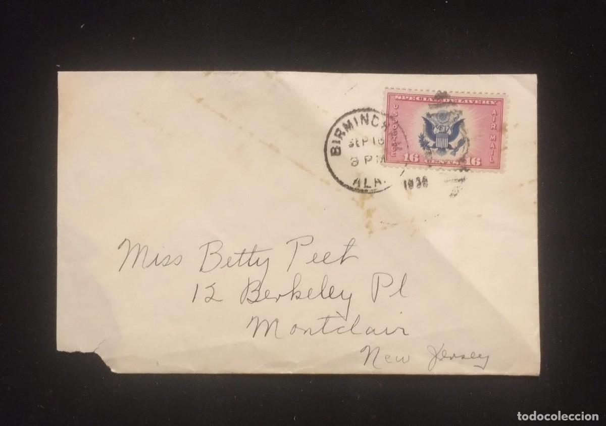 Sellos: TS) 1938 UNITED STATES, BARREL CANCELLATION, AIRMAIL, SPECIAL DELIVERY.