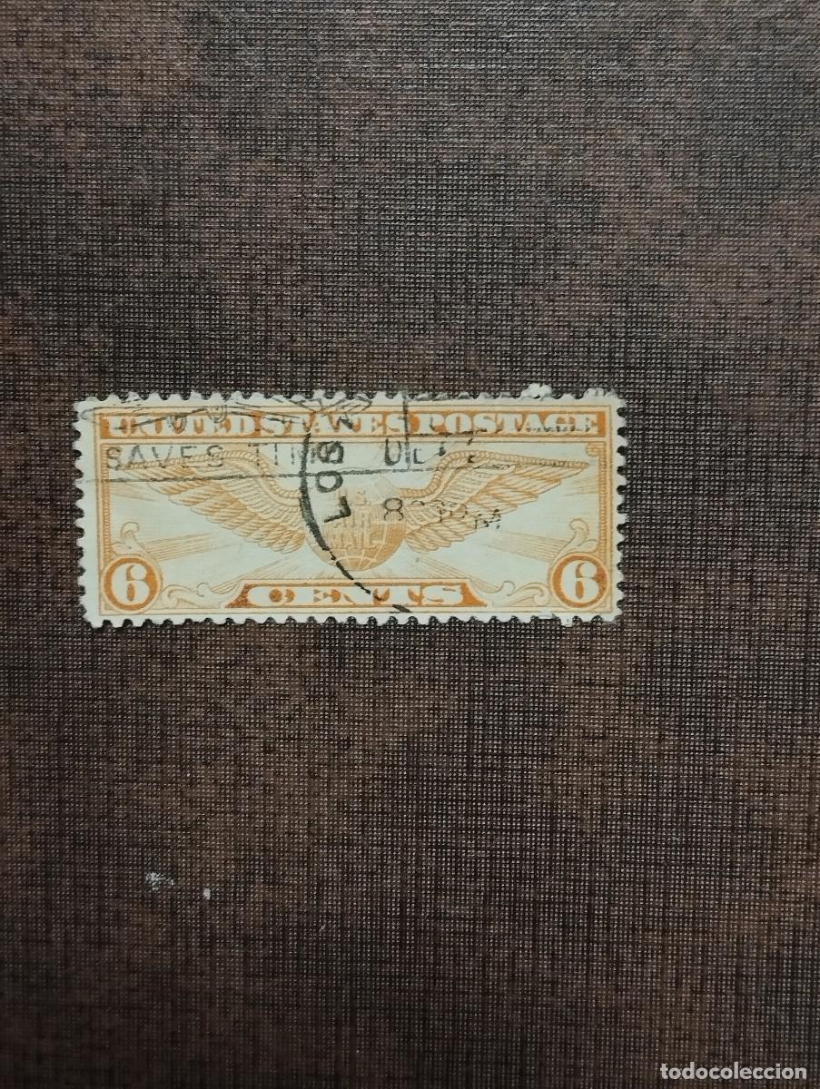 Sellos: 22/8/26. Estados Unidos. Correo a&eacute;reo. 6c. en usado